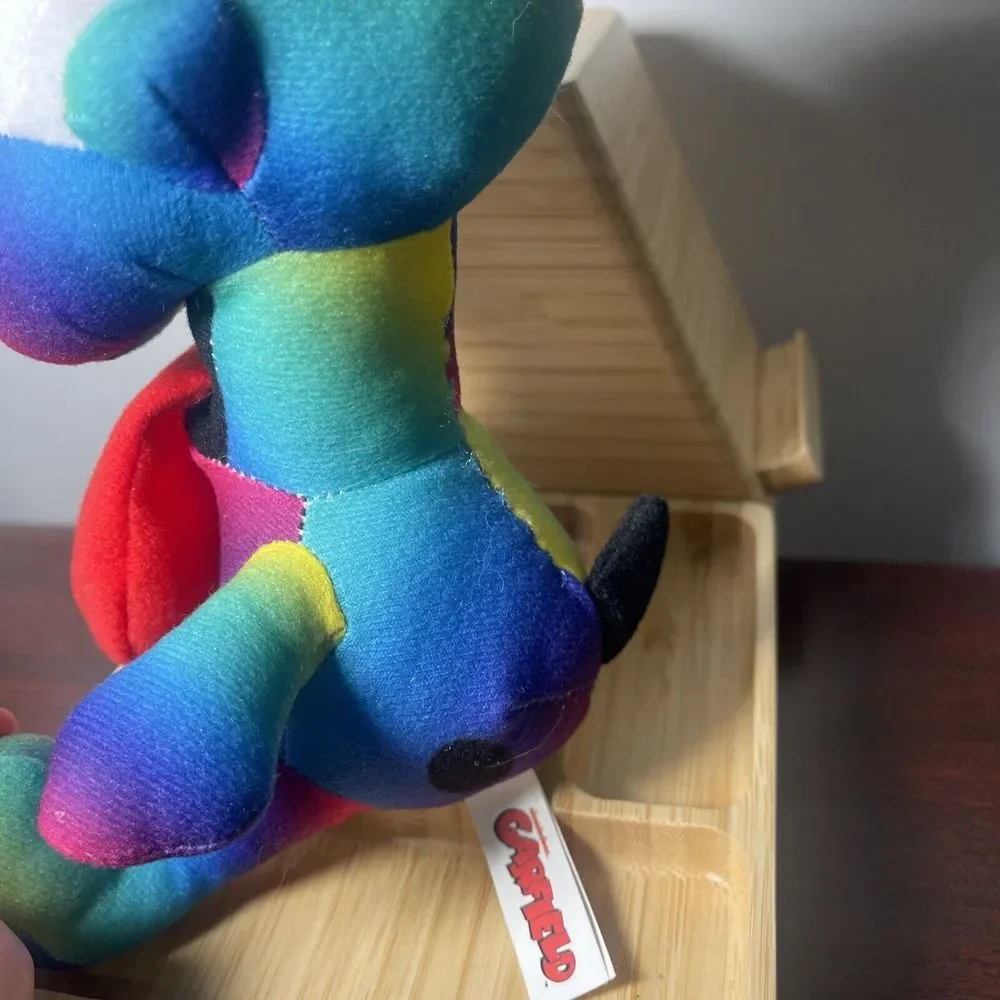 Odie Garfield Dog‎ Official Plush Toy TV Cartoon Rainbow Multicolor Gradient 7